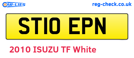 ST10EPN are the vehicle registration plates.