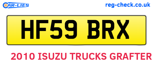 HF59BRX are the vehicle registration plates.