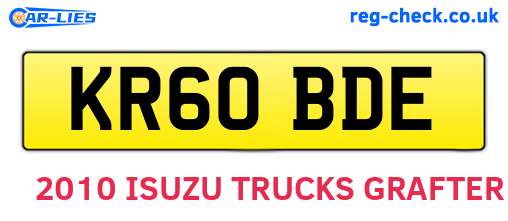 KR60BDE are the vehicle registration plates.
