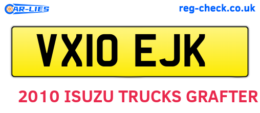 VX10EJK are the vehicle registration plates.