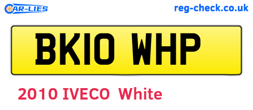 BK10WHP are the vehicle registration plates.