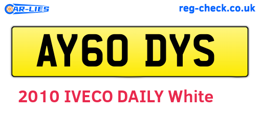 AY60DYS are the vehicle registration plates.