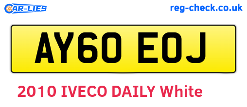 AY60EOJ are the vehicle registration plates.