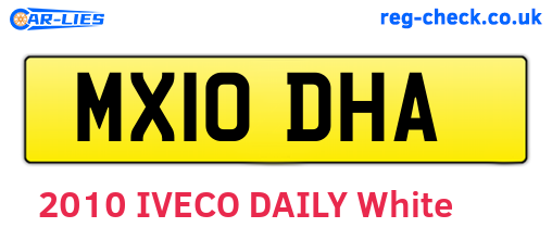 MX10DHA are the vehicle registration plates.