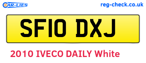 SF10DXJ are the vehicle registration plates.