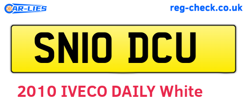 SN10DCU are the vehicle registration plates.