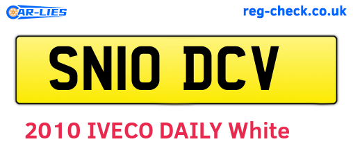 SN10DCV are the vehicle registration plates.