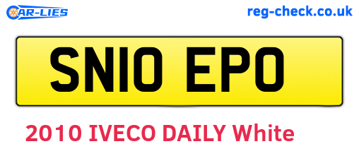 SN10EPO are the vehicle registration plates.