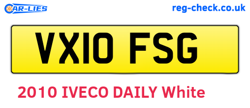 VX10FSG are the vehicle registration plates.