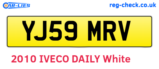 YJ59MRV are the vehicle registration plates.