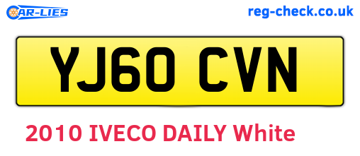 YJ60CVN are the vehicle registration plates.