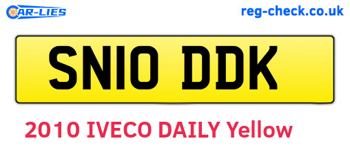 SN10DDK are the vehicle registration plates.