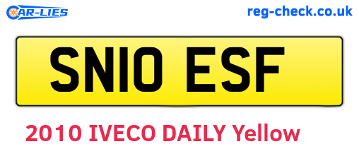 SN10ESF are the vehicle registration plates.