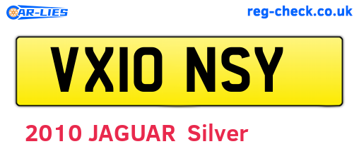 VX10NSY are the vehicle registration plates.