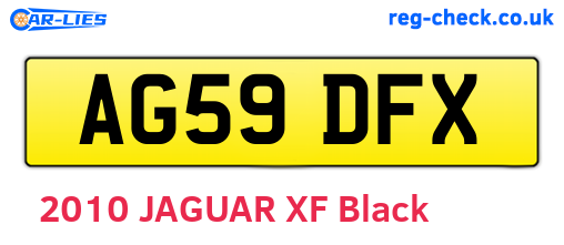 AG59DFX are the vehicle registration plates.