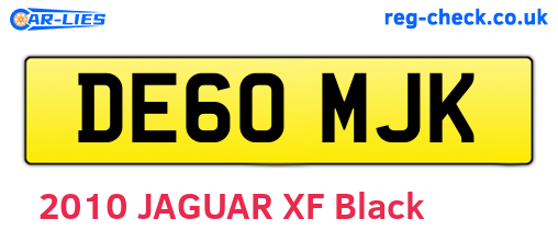 DE60MJK are the vehicle registration plates.