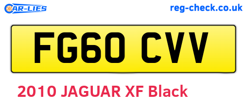 FG60CVV are the vehicle registration plates.