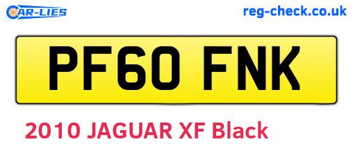 PF60FNK are the vehicle registration plates.