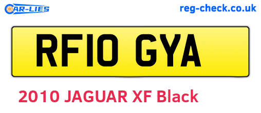RF10GYA are the vehicle registration plates.