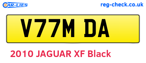 V77MDA are the vehicle registration plates.