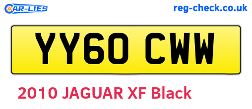 YY60CWW are the vehicle registration plates.