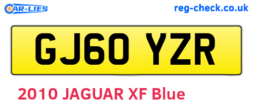 GJ60YZR are the vehicle registration plates.