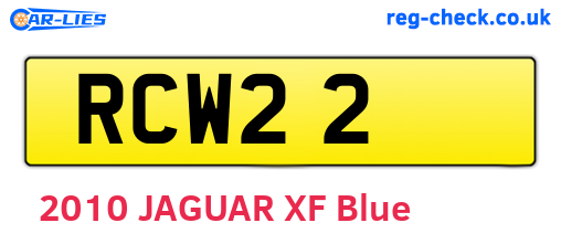 RCW22 are the vehicle registration plates.