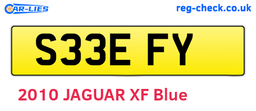 S33EFY are the vehicle registration plates.