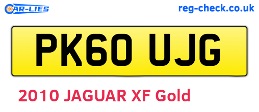 PK60UJG are the vehicle registration plates.
