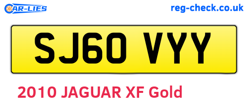 SJ60VYY are the vehicle registration plates.
