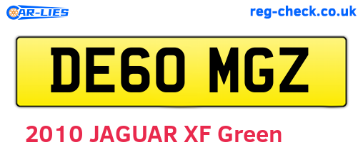 DE60MGZ are the vehicle registration plates.