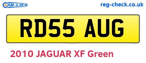 RD55AUG are the vehicle registration plates.