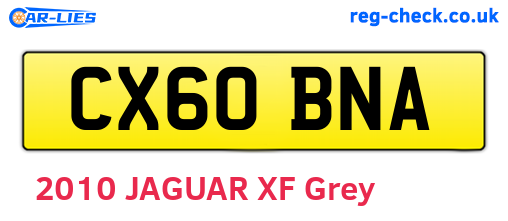 CX60BNA are the vehicle registration plates.