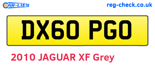 DX60PGO are the vehicle registration plates.