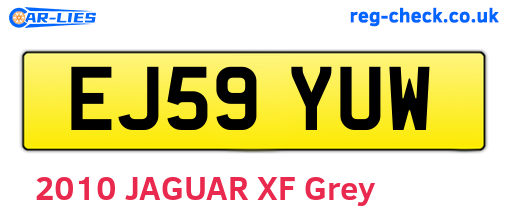 EJ59YUW are the vehicle registration plates.