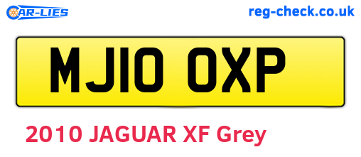 MJ10OXP are the vehicle registration plates.