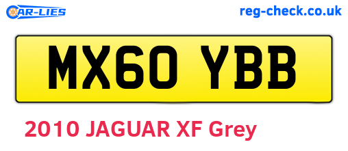 MX60YBB are the vehicle registration plates.