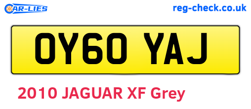 OY60YAJ are the vehicle registration plates.