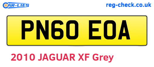 PN60EOA are the vehicle registration plates.