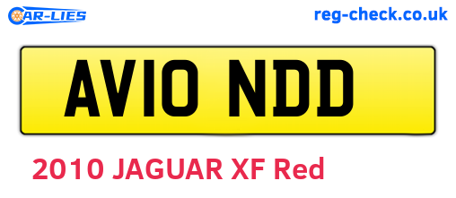 AV10NDD are the vehicle registration plates.