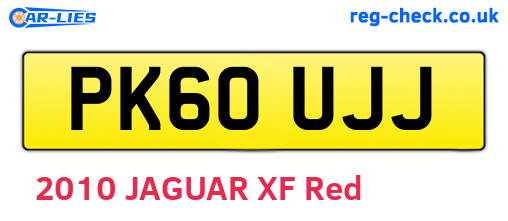 PK60UJJ are the vehicle registration plates.