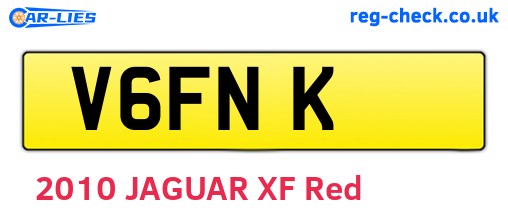 V6FNK are the vehicle registration plates.