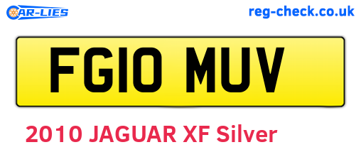 FG10MUV are the vehicle registration plates.