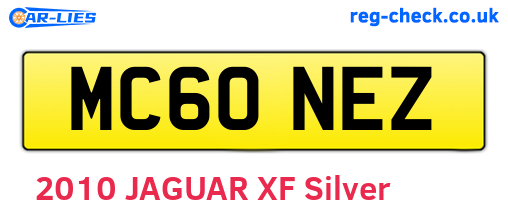 MC60NEZ are the vehicle registration plates.