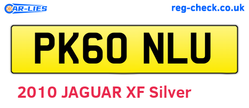 PK60NLU are the vehicle registration plates.