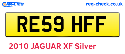 RE59HFF are the vehicle registration plates.