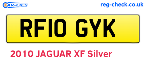 RF10GYK are the vehicle registration plates.
