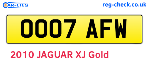 OO07AFW are the vehicle registration plates.