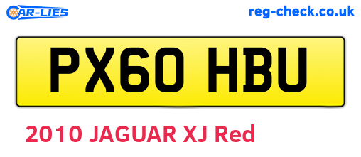 PX60HBU are the vehicle registration plates.