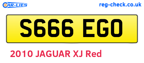 S666EGO are the vehicle registration plates.